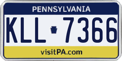 PA license plate KLL7366