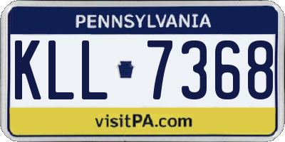 PA license plate KLL7368