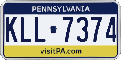 PA license plate KLL7374
