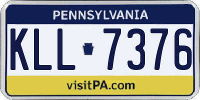 PA license plate KLL7376
