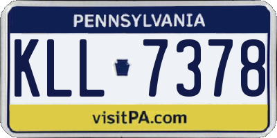 PA license plate KLL7378