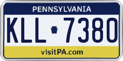 PA license plate KLL7380