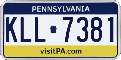 PA license plate KLL7381