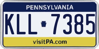 PA license plate KLL7385