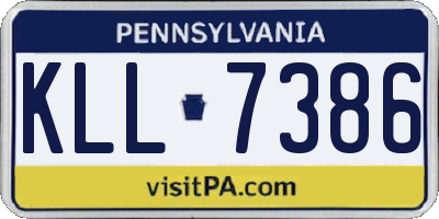 PA license plate KLL7386