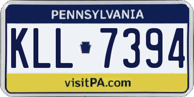 PA license plate KLL7394