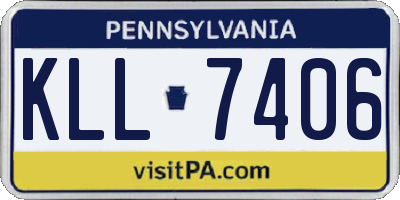 PA license plate KLL7406