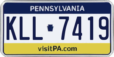 PA license plate KLL7419