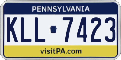 PA license plate KLL7423