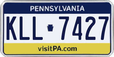 PA license plate KLL7427