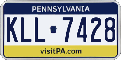 PA license plate KLL7428