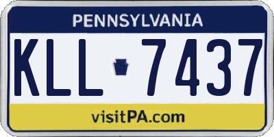 PA license plate KLL7437