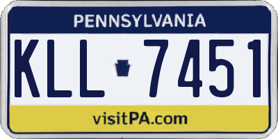 PA license plate KLL7451