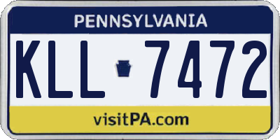 PA license plate KLL7472