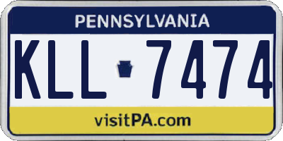 PA license plate KLL7474