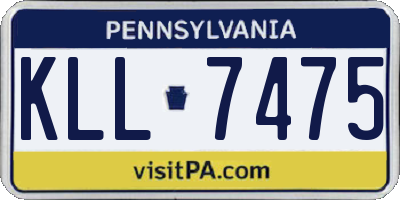 PA license plate KLL7475