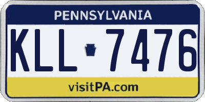 PA license plate KLL7476