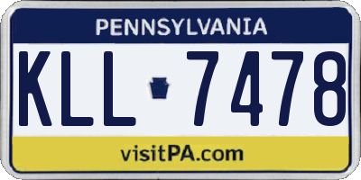 PA license plate KLL7478