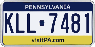 PA license plate KLL7481