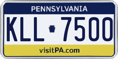 PA license plate KLL7500