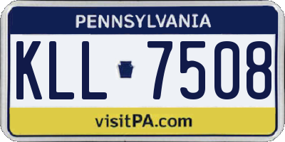 PA license plate KLL7508