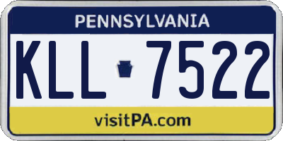 PA license plate KLL7522
