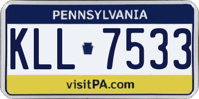 PA license plate KLL7533