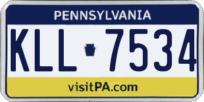 PA license plate KLL7534