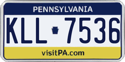 PA license plate KLL7536
