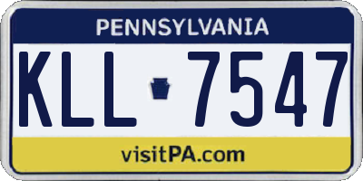 PA license plate KLL7547