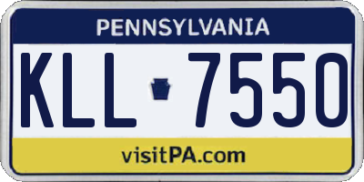 PA license plate KLL7550