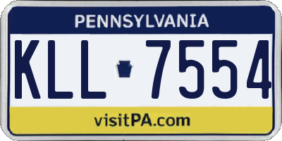 PA license plate KLL7554
