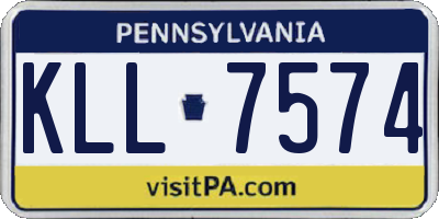 PA license plate KLL7574