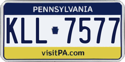 PA license plate KLL7577