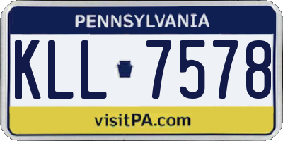 PA license plate KLL7578