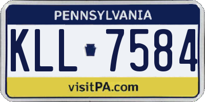 PA license plate KLL7584