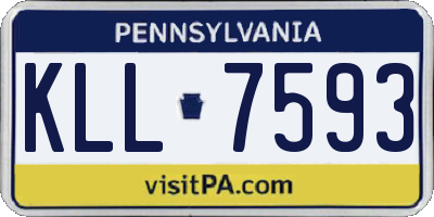 PA license plate KLL7593