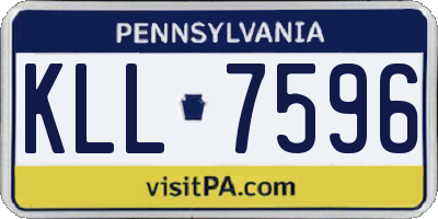 PA license plate KLL7596