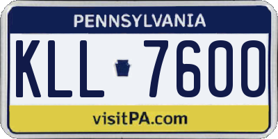 PA license plate KLL7600