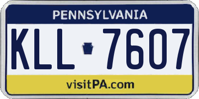 PA license plate KLL7607