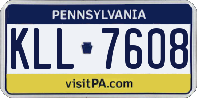 PA license plate KLL7608