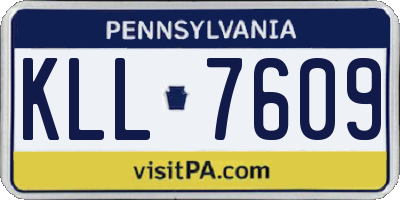 PA license plate KLL7609