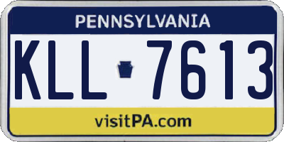 PA license plate KLL7613