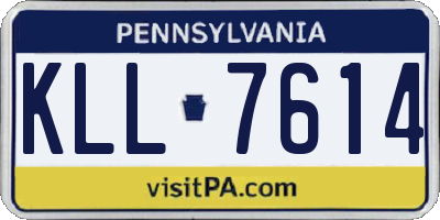 PA license plate KLL7614
