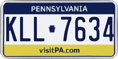 PA license plate KLL7634