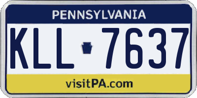 PA license plate KLL7637