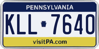 PA license plate KLL7640