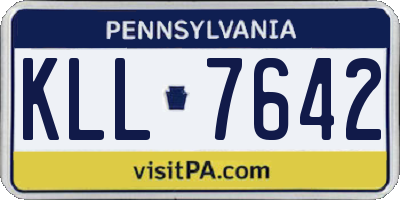 PA license plate KLL7642