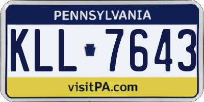 PA license plate KLL7643