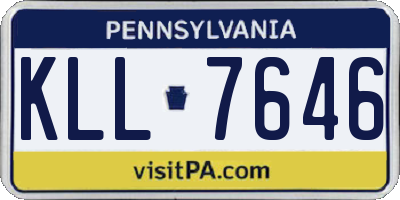 PA license plate KLL7646